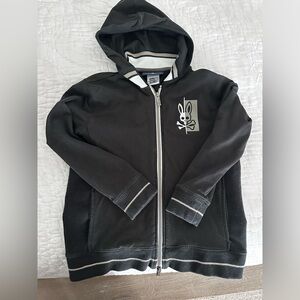 Youth M psycho bunny black and white zip up jacket